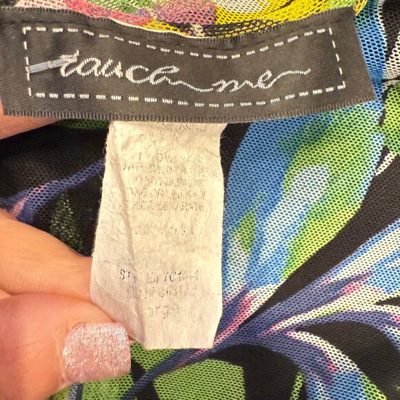 VTG Touch me Y2k Large tropical sheer babydoll Fairycore goblin whimsygoth tie - Picture 5 of 8